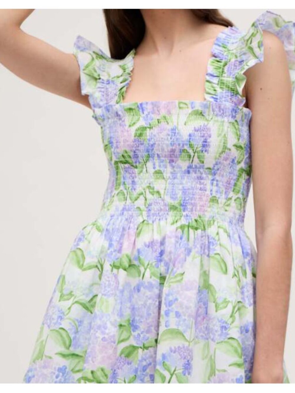 Hill House Elizabeth Nap Dress, Blue Hydrangea Cotton - Picture 2 of 6
